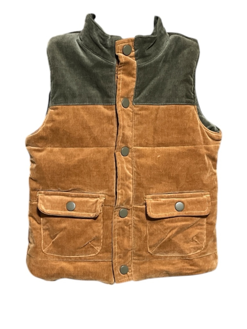 Tommy Bahama Kids Corduroy Vest in Brown and Olive